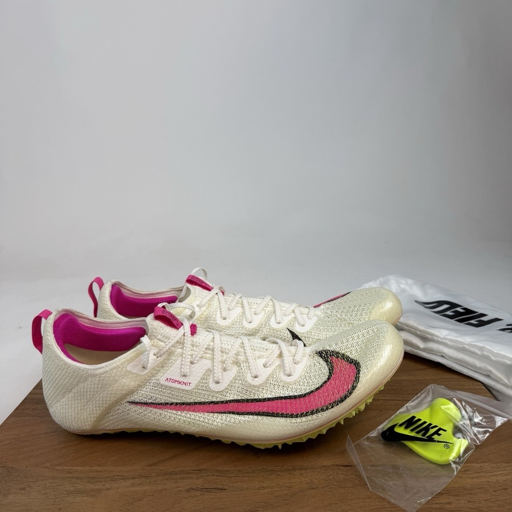 New Mens‎ Nike Superfly Elite 2 Spike Shoes White/Pink With Spikes Size 14